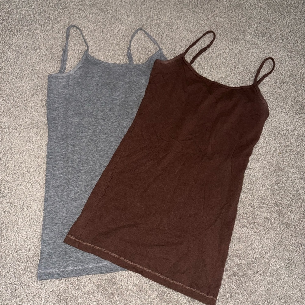 Brown and Gray Spaghetti Strap Tops